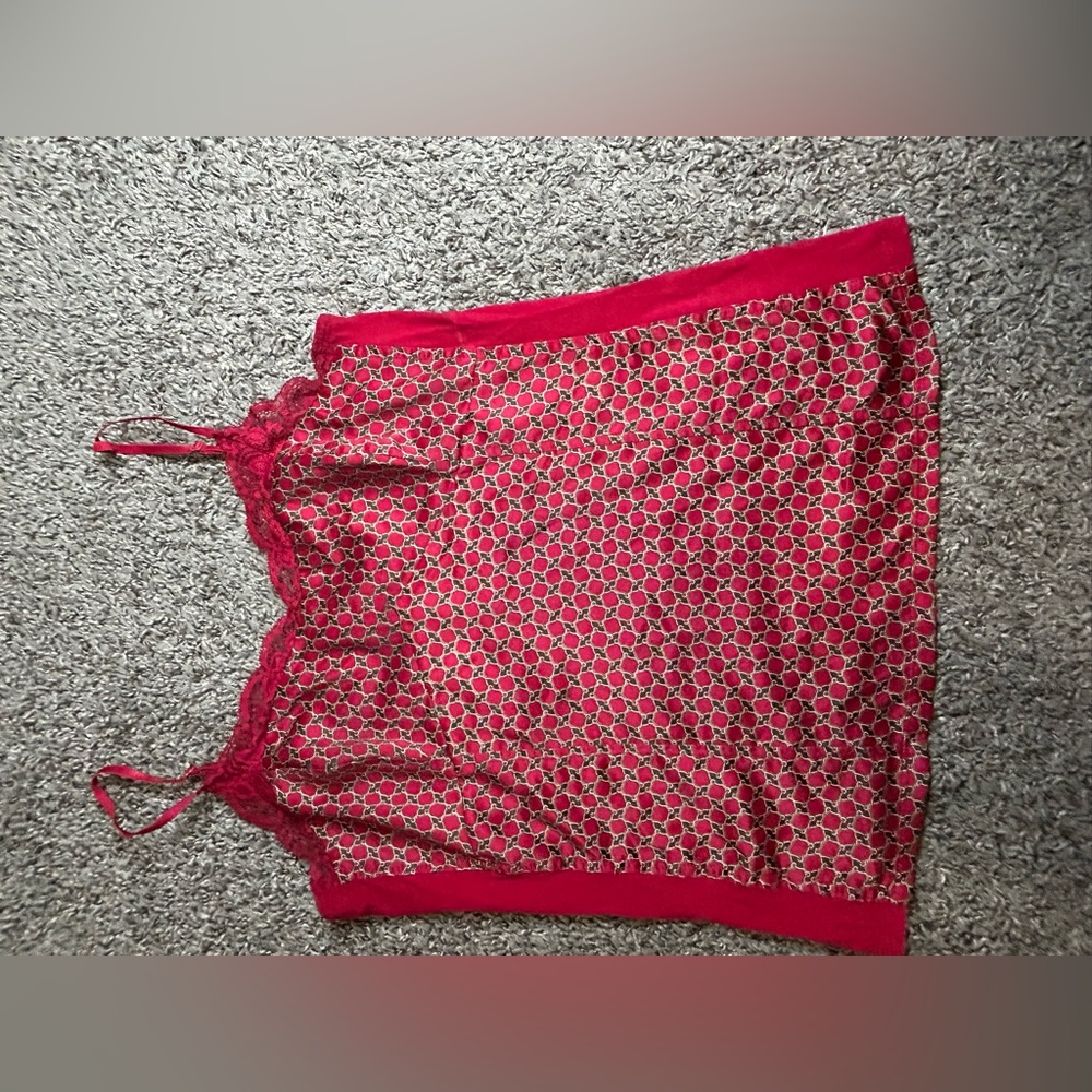 Ann Taylor Red and Gold Lace Cami